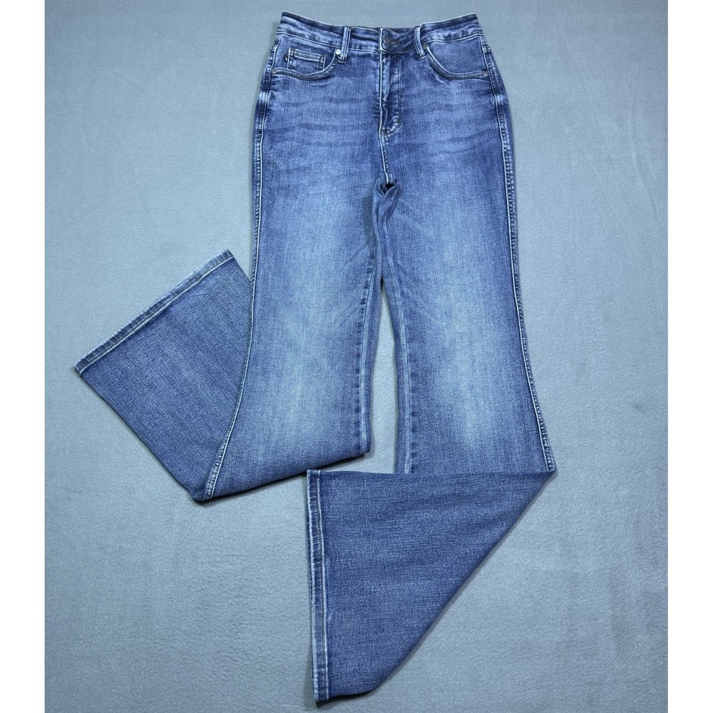 Judy Blue Jeans Womens 5/27 (27x32) Flared Trouser Highrise Hippie Boho USA